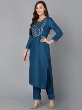 Women Silk Blend Embroidered Kurta Trouser-PKSKD1820
